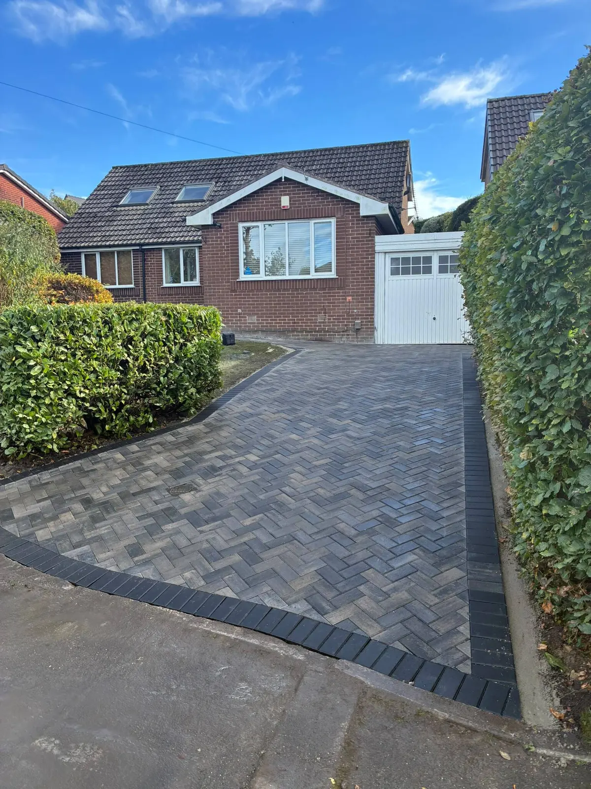 A completed block paved driveways project by THB Contractors