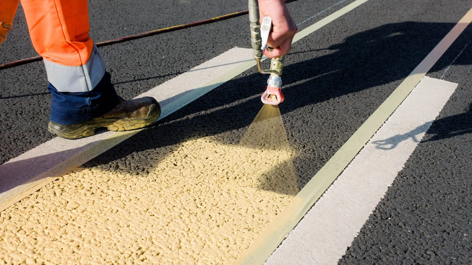 A completed line marking & road markings project